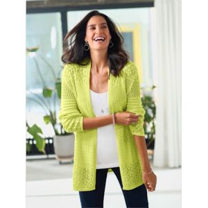 Veste en tricot 60% coton - Creation L - vert pistache - Taille 48