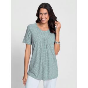 Tunique avec viscose (ecovero) -  - sauge-blanc imprimé - Taille 38