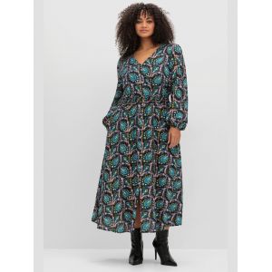 Robe longue - Sheego - noir &agrave; motifs - Taille 50