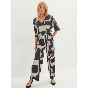 Combinaison superbe motif graphique -  - champagne-graphite imprim&eacute; - Taille 23