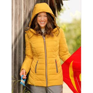 Doudoune à capuche matelassée col montant -  - jaune curry - Taille 38