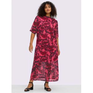 Robe longue qualit&eacute; mesh l&eacute;g&egrave;re - Sheego - quartz-rose-bordeaux-&agrave;-motifs - Taille 58