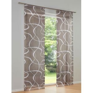 Panneau-rideaux rideaux coulissants modernes - helline home - taupe-blanc - Taille 1