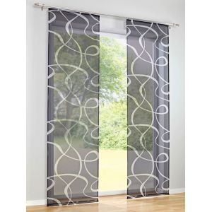 Panneau-rideaux rideaux coulissants modernes - helline home - gris-blanc - Taille 3