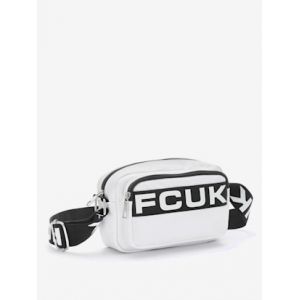 Mini-sac sportif avec logo imprimé tendance et bandoulière réglable - FCUK - blanc - Taille 0