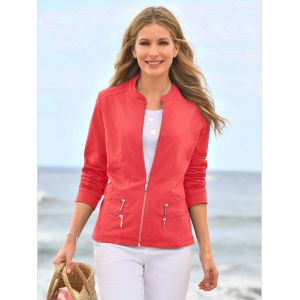 Veste l&eacute;g&egrave;re alternative id&eacute;ale au blazer - Collection L - rouge corail - Taille 56
