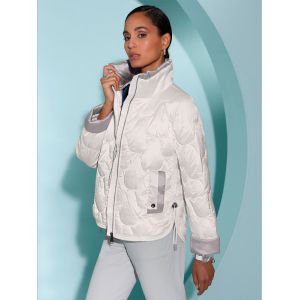 Veste l&eacute;g&egrave;re en duvet duvet et plumes - Creation L - blanc-gris pierre - Taille 44