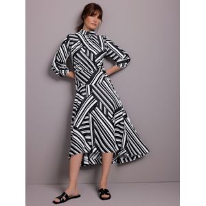 Robe longue - CREATION L PREMIUM - noir-&eacute;cru imprim&eacute; - Taille 46