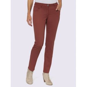 Pantalon extensible qualité coton -  - marron rouge - Taille 44