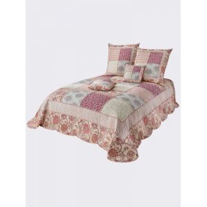 Couvre-lit polyester facile &agrave; entretenir - helline home - &eacute;cru-m&ucirc;re - Taille 0