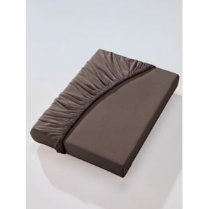 Drap-housse maille fine peignée - Biberna - chocolat - Taille 4