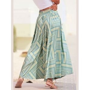 Jupe-culotte jambes extra-larges, style jupe - LASCANA - menthe-jaune-bleu imprimé - Taille 36