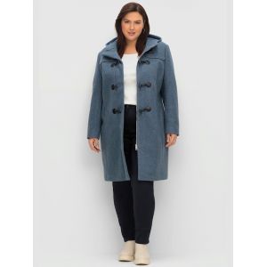 Duffle-coat - Sheego - bleu tourterelle - Taille 60
