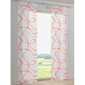 Panneau-rideaux rideaux coulissants modernes - helline home - blanc-rouge - Taille 2