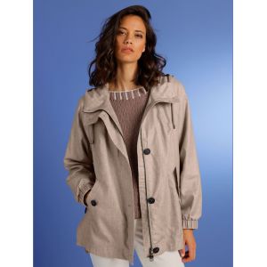 Veste &agrave; capuche m&eacute;lange de qualit&eacute; - CREATION L PREMIUM - beige - Taille 50