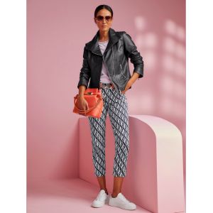 Veste en cuir style motard tendance - Rick Cardona - noir - Taille 46