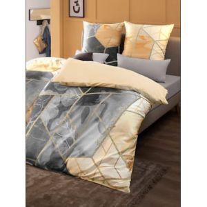 Linge de lit renforcé doux - Bierbaum - écru-anthracite imprimé - Taille 2