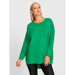 T-shirt long inscription tendance - Rick Cardona - vert pomme - Taille 48