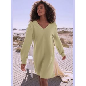 Robe en matière sweat robe sweat en qualité côtelée - s.Oliver - vert pistache - Taille 42/44