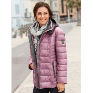 Veste décontractée col montant capuche doublure contrastée -  - mauve - Taille 40