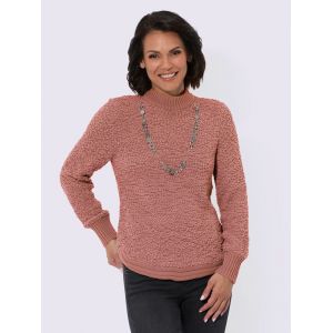 Pull qualit&eacute; tricot&eacute;e douce - Collection L - bois de rose - Taille 56