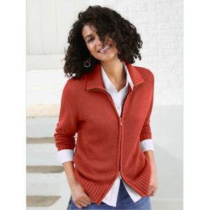 Veste en tricot - Collection L - rouille - Taille 40