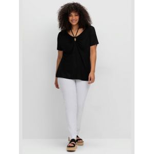 T-shirt dos nu qualit&eacute; viscose extensible souple - Sheego - noir - Taille 58/60