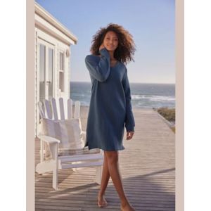 Robe en matière sweat robe sweat en qualité côtelée - s.Oliver - bleu pétrole - Taille 34/36