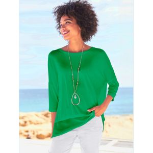 T-shirt ample tissu l&eacute;ger &agrave; l'ourlet - Linea Tesini - vert pomme - Taille 46/48