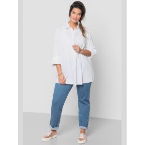 Tunique patte de boutonnage invisible - Sheego - blanc - Taille 46