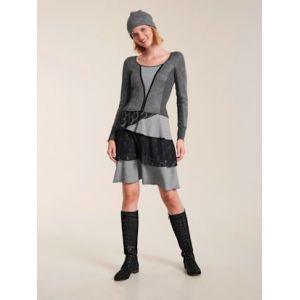 Robe en jersey matières tendance - Linea Tesini - noir - Taille 46