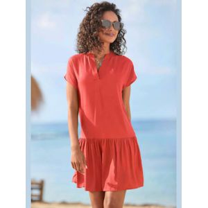 Robe chemisier courte à encolure en v - s.Oliver - corail - Taille 38