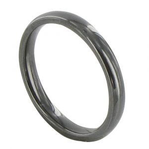 Bague Anneau de Céramique Noire - 3mm - taille 52