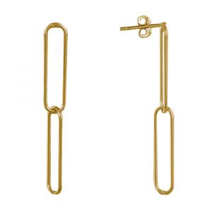 Boucles d'Oreilles Plaqué Or Deux Mailles Cheval