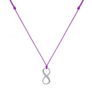 Collier Lien Argent 925 Infini et Strass - Violet