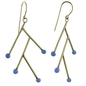 Boucles d'Oreilles Branches en Laiton et Perle de Verre - Classics - Violet