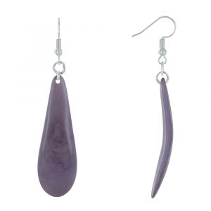 Boucles d'Oreilles Goutte Incurvée en Tagua - Violet