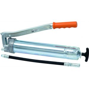 UMETA - Pompe &agrave; graisse manuelle avec flexible renforc&eacute;/agrafe et valve de remplissage - 10313