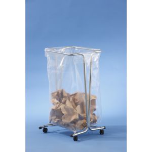 MOTTEZ - Support sac poubelle sur roulettes 100-110 litres - zingu&eacute; sur roulettes - B016CNM