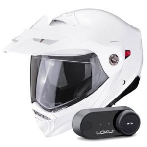 Casques modulables ADX-2 White + Kit Bluetooth Lokui K30