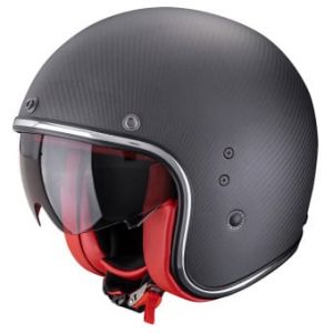 Casques Jet Belfast Evo Carbon Matt Black Red