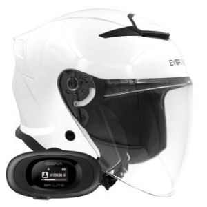 Casques Jet RX31-Jet Shiny White + Kit bluetooth 5R Lite