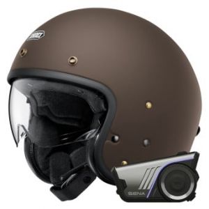 Casques Jet J.O2 Matt Brown + Kit bluetooth 60S Harman Kardon