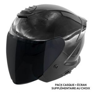 Casques Jet RX31-Jet Shiny Black + Ecran