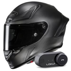 Casques intégraux RPHA 1 V2 Carbon Matte Black + Kit Bluetooth Lokui K30