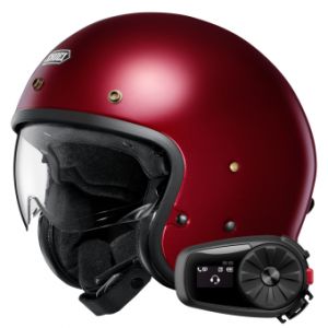 Casques Jet J.O2 Garnet Metallic + Kit Bluetooth 5S Solo