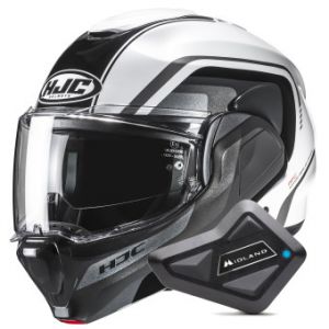 Casques modulables F100 Reff MC1 + Kit Bluetooth BT Mini