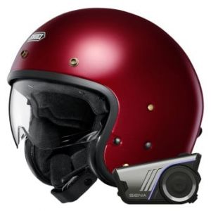 Casques Jet J.O2 Garnet Metallic + Kit bluetooth 60S Harman Kardon