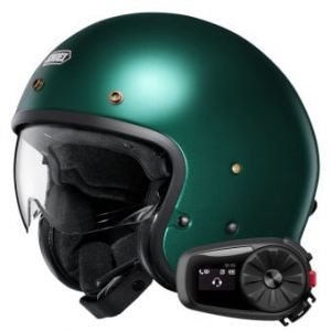 Casques Jet J.O2 British Green + Kit Bluetooth 5S Solo