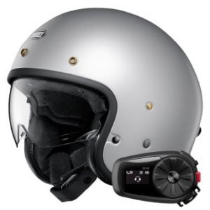 Casques Jet J.O2 Matt Light Silver + Kit Bluetooth 5S Solo